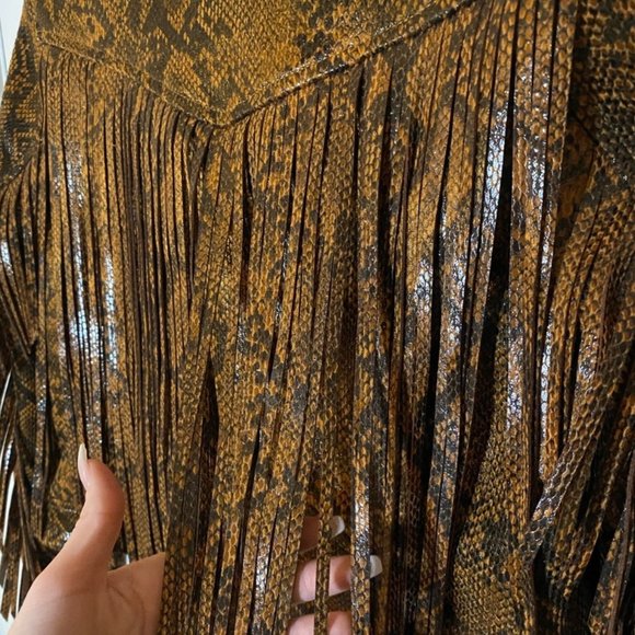 Blank NYC Python Print Jacket with Fringe detail - Picture 8 of 9